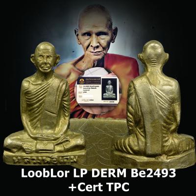 ALPACA LOOPLOR LP DERM WATNONGPHO ROON PAYDENBODE THAI AMULET BE2493 +CERTIFICATE OF AUTHENTIC THAPRACHAN LATE ERA